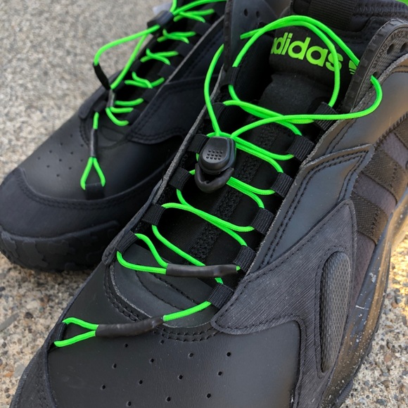 Adidas Originals Mens Streetball 'Black Solar Green' Shoes - Picture 2 of 10